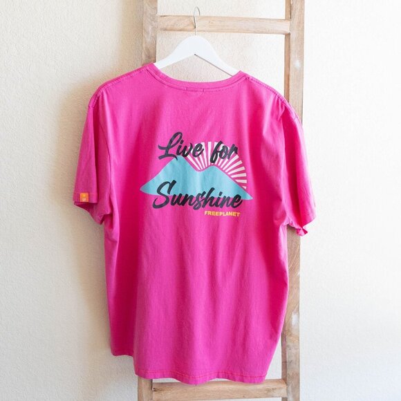 FREE PLANET TEE SZ XL COLORFUL ORGANIC SHORT SLEEVE SHIRT CREWNECK ECOFRIENDLY - Picture 4 of 7